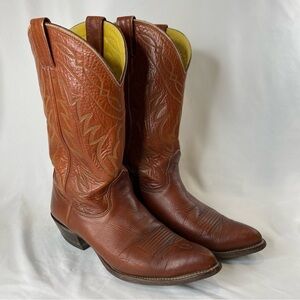 Nocona Boots Men’s Brown Leather Pointed Toe Western Cowboy Boots Size 8.5B EUC